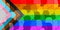 Progress LGBTQ rainbow flag over abstract heads. Freedom and love concept. Pride month. activism, community and freedom Concept