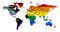 Progress LGBTQ Rainbow world map