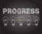 Progress Light Bulb Blackboard