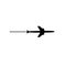 Progress loading bar with airplane. The flying apartment is black. The waypoint is for a tourist trip. Track on a white
