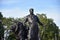 Progress, one of four bronze statues around the memorial the Victoria Memorial is a monument to Queen Victoria, located at the end