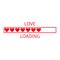 Progress status bar icon. Love loading collection. Red heart. Funny happy valentines day element.Web design app download timer. Wh