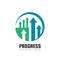Progress - vector business logo template concept illustration. Abstract arrows symbol. Exchange market trend creative sign.