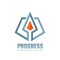 Progress- vector business logo template concept illustration. Abstract creative sign. Arrow symbol. Line art emblem.