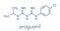 Proguanil prophylactic malaria drug molecule. Skeletal formula.