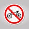 Prohibit Bicycle Symbol Sign Isolate On White Background,Vector Illustration