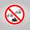 Prohibit Bicycle, Tricycle and Motorcycle Sign Isolate On White Background,Vector Illustration