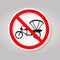 Prohibit Bicycle Or Tricycle Sign Isolate On White Background,Vector Illustration