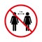 Prohibit Break Social Distancing Pictogram. Keep Person Distance in Public Meeting Red Stop Symbol. Preventive Flu Virus