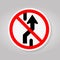 Prohibit Changing Lane, Do Not Go Right, No Change Traffic Lanes To The Right Symbol Sign Isolate On White Background,Vector