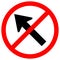 Prohibit Go To The Left By The Arrow Traffic Road Sign Isolate On White Background,Vector Illustration EPS.10