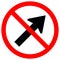 Prohibit Go To The Right By The Arrow Traffic Road Sign, Vector Illustration, Isolate On White Background Label. EPS10