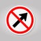 Prohibit Go To The Right By The Arrow Traffic Road Symbol Sign Isolate On White Background,Vector Illustration