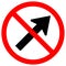 Prohibit Go To The Right By The Arrow Traffic Road Symbol Sign Isolate On White Background,Vector Illustration EPS.10