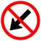 Prohibit Keep Left by The Arrow Red Circle Traffic Road Sign,Vector Illustration, Isolate On White Background Label. EPS10