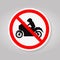 Prohibit Motorcycle Sign Isolate On White Background,Vector Illustration