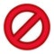 Prohibit red crossed circle sign. Ban forbidden symbol.