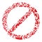 Prohibit red crossed circle sign textured.