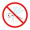 Prohibit red stop sign icon. Prohibition cross line. Mosquito. Kawaii cute cartoon funny baby character. Insect collection. White