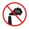 Prohibited cloud CO2 from chimney on white background. no industrial emissions sign. flat style