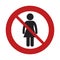 prohibited female person adult sign road