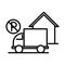 Prohibited parking truck front house line style icon design