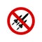 Prohibited rockets and weapons. Vector illustration eps 10