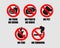 Prohibited sign and annotation vector set.