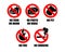 Prohibited sign and annotation vector set.
