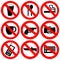 Prohibited signs illustration