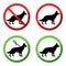 Prohibiting and allowing signs for walking dogs