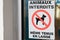 Prohibiting red signs animals prohibited even on a leash dog sign french text means animaux interdits mÃªme tenus en laisse on