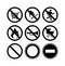 prohibiting signs set illustration