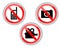 Prohibiting signs with telephone, video and photo camera