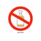 Prohibition alcohol. Sign no rum. Color illustration of a glass of rum in red crossed circle. Ban beverage flat line in modern