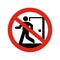 Prohibition icon illustration / No going out, grounded