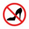 Prohibition icon of to walk in high heels