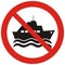 Prohibition of navigation of large ships, traffic sign, eps.