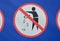 Prohibition: No throwing litter and rubbish signboard in the park