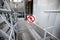Prohibition of passage. The sign of passage is forbidden, there is no entry, no entry. Closed passage to industrial.