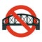 Prohibition of railway bridge. Strict ban on construction bridges, forbid.