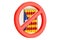 Prohibition of referendum in Catalonia concept. Voting booth wit