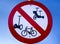 Prohibition road sign - No bicycles, no segway and electric tricycles