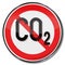 Prohibition sign for carbon dioxide