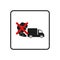 Prohibition sign of dangerous exhaust gases. Exhaust van or truck icon. Traffic fumes. Environmental pollution. Smog