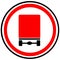 Prohibition sign. Dangerous goods vehicles are prohibited. Russia