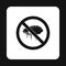 Prohibition sign fleas icon, simple style