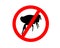 Prohibition sign for fleas on white
