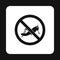 Prohibition sign grasshoppers icon, simple style