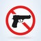 Prohibition sign for gun. No firearms symbol. Vector illustration